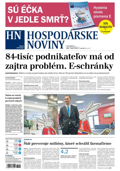 E-magazín Hospodárske noviny 30.06.2017 - MAFRA Slovakia, a.s.