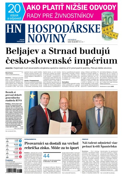 E-magazín Hospodárske noviny 18.07.2017 - MAFRA Slovakia, a.s.