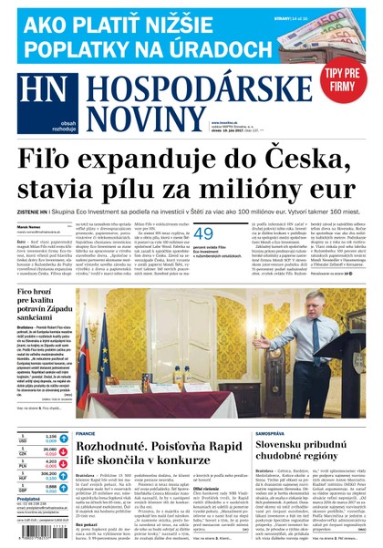 E-magazín Hospodárske noviny 19.07.2017 - MAFRA Slovakia, a.s.