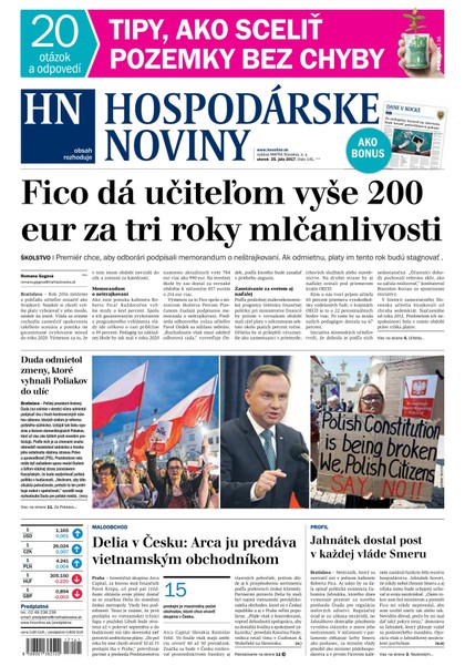 E-magazín Hospodárske noviny 25.07.2017 - MAFRA Slovakia, a.s.