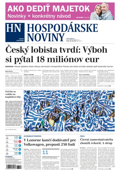 E-magazín Hospodárske noviny 26.07.2017 - MAFRA Slovakia, a.s.