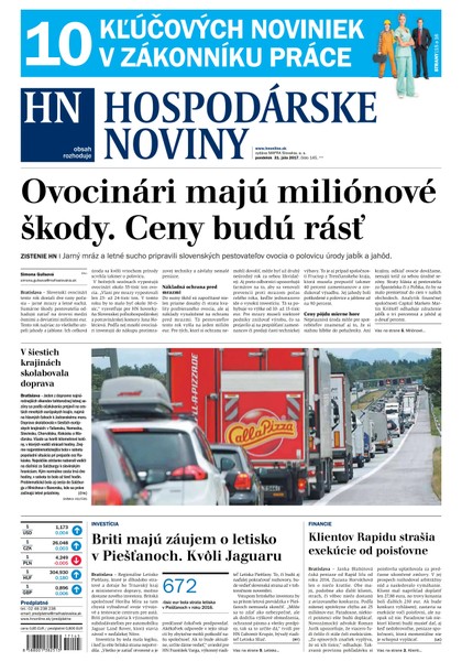 E-magazín Hospodárske noviny 31.07.2017 - MAFRA Slovakia, a.s.