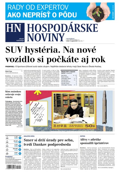 E-magazín Hospodárske noviny 09.08.2017 - MAFRA Slovakia, a.s.