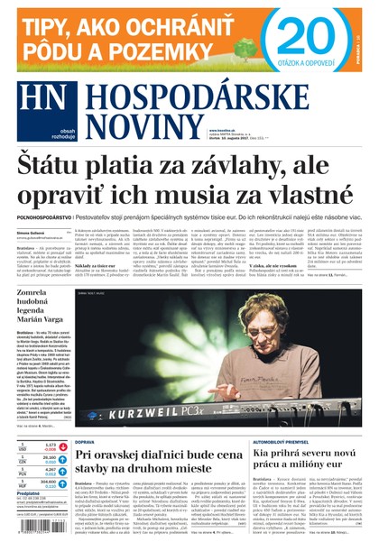 E-magazín Hospodárske noviny 10.08.2017 - MAFRA Slovakia, a.s.