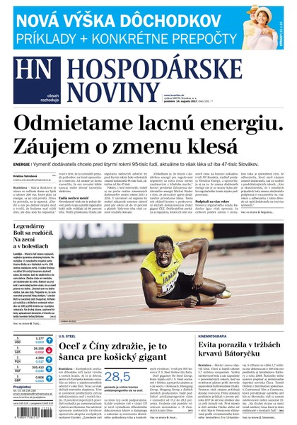 E-magazín Hospodárske noviny 14.08.2017 - MAFRA Slovakia, a.s.