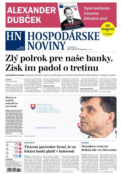 E-magazín Hospodárske noviny 18.08.2017 - MAFRA Slovakia, a.s.