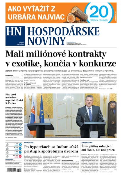 E-magazín Hospodárske noviny 24.08.2017 - MAFRA Slovakia, a.s.