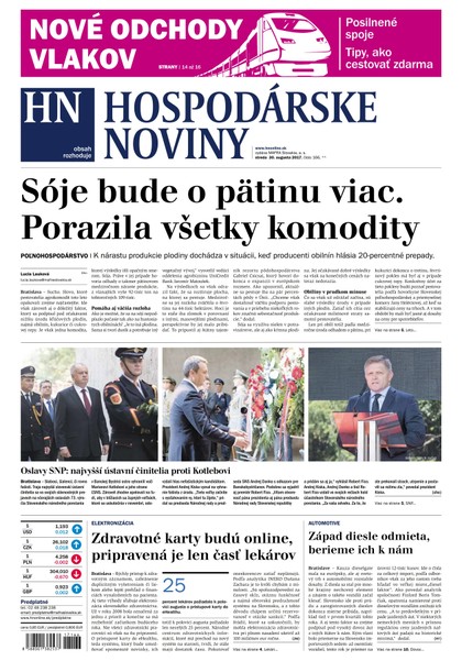 E-magazín Hospodárske noviny 30.08.2017 - MAFRA Slovakia, a.s.