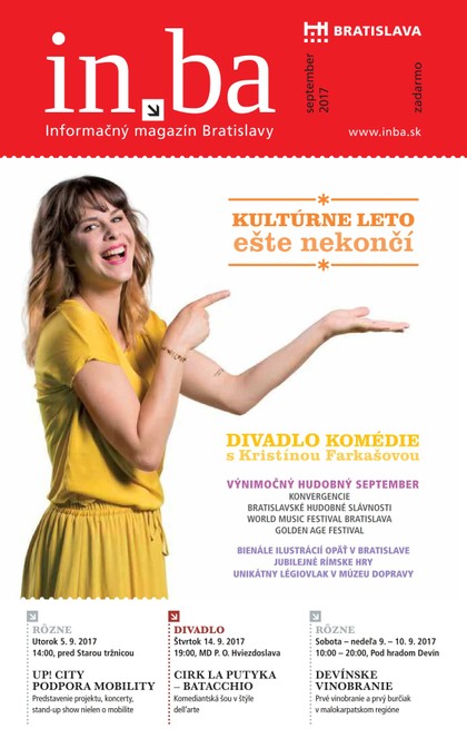 E-magazín inba 9/2017 - Redakcia magazínu in.ba, Oddelenie marketingu a vzťahov s verejnosťou Kancelária primátora Hlavného mesta SR Bratislava