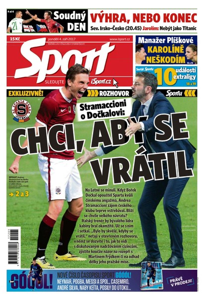 E-magazín Sport - 4.9.2017 - CZECH NEWS CENTER a. s.