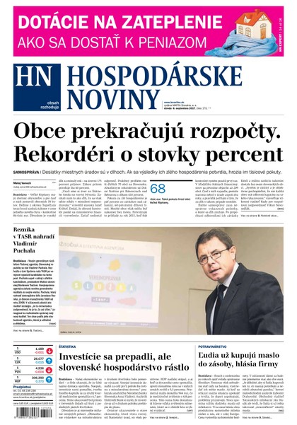 E-magazín Hospodárske noviny 06.09.2017 - MAFRA Slovakia, a.s.