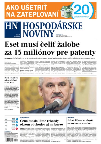 E-magazín Hospodárske noviny 07.09.2017 - MAFRA Slovakia, a.s.