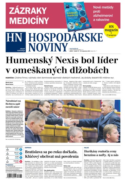 E-magazín Hospodárske noviny 08.09.2017 - MAFRA Slovakia, a.s.