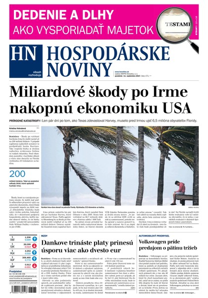 E-magazín Hospodárske noviny 11.09.2017 - MAFRA Slovakia, a.s.