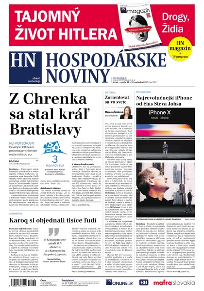 E-magazín Hospodárske noviny 14.09.2017 - MAFRA Slovakia, a.s.
