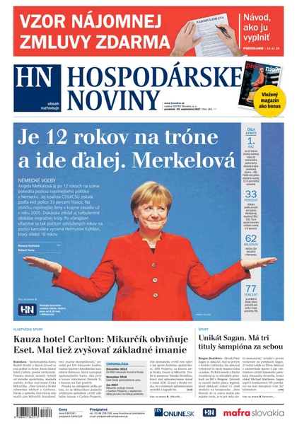 E-magazín Hospodárske noviny 25.09.2017 - MAFRA Slovakia, a.s.
