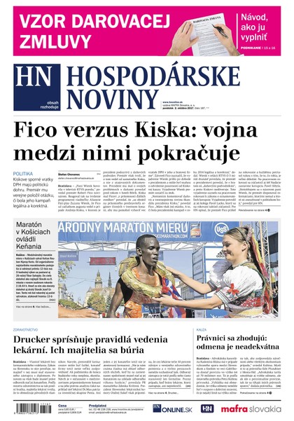 E-magazín Hospodárske noviny 02.10.2017 - MAFRA Slovakia, a.s.
