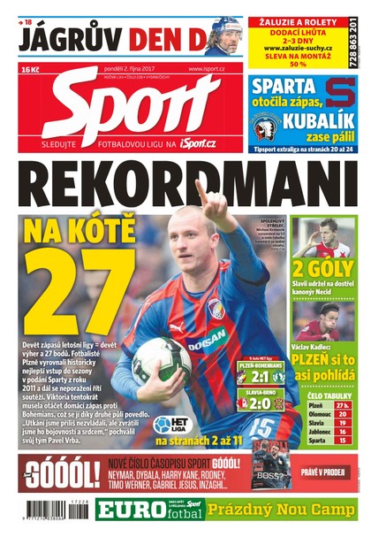 E-magazín Sport - 2.10.2017 - CZECH NEWS CENTER a. s.