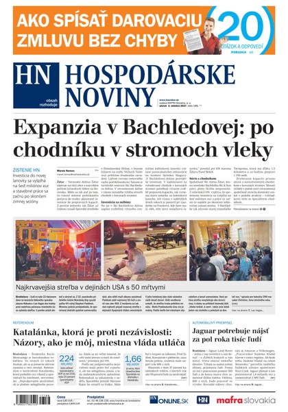 E-magazín Hospodárske noviny 03.10.2017 - MAFRA Slovakia, a.s.