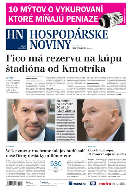 E-magazín Hospodárske noviny 11.10.2017 - MAFRA Slovakia, a.s.