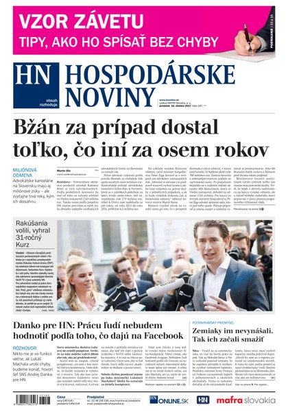 E-magazín Hospodárske noviny 16.10.2017 - MAFRA Slovakia, a.s.