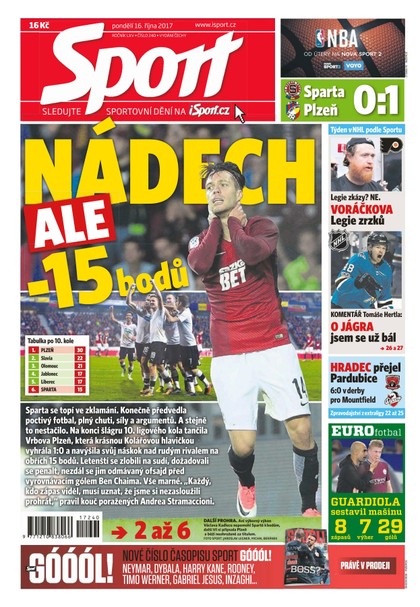 E-magazín Sport - 16.10.2017 - CZECH NEWS CENTER a. s.