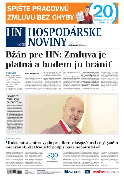 E-magazín Hospodárske noviny 24.10.2017 - MAFRA Slovakia, a.s.