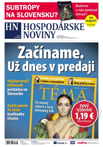 E-magazín Hospodárske noviny 27.10.2017 - MAFRA Slovakia, a.s.