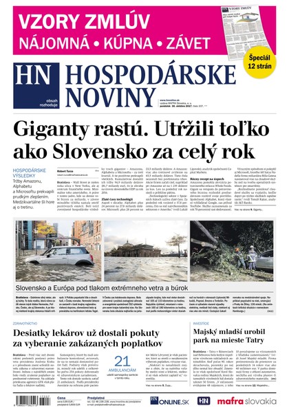 E-magazín Hospodárske noviny 30.10.2017 - MAFRA Slovakia, a.s.