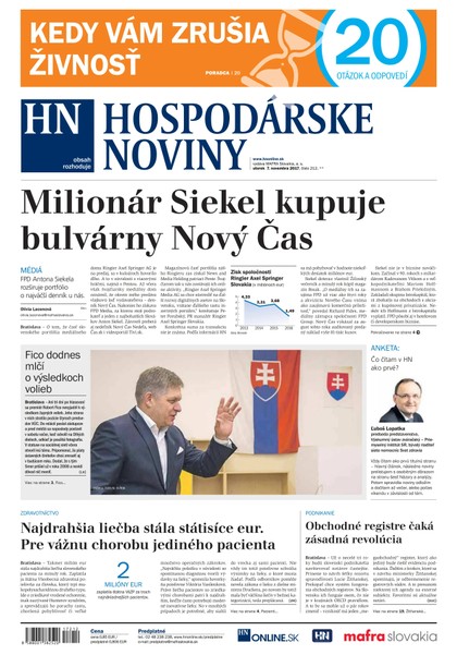 E-magazín Hospodárske noviny 07.11.2017 - MAFRA Slovakia, a.s.