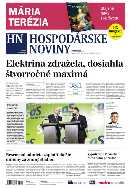 E-magazín Hospodárske noviny 10.11.2017 - MAFRA Slovakia, a.s.