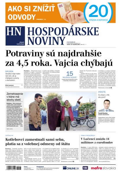 E-magazín Hospodárske noviny 14.11.2017 - MAFRA Slovakia, a.s.