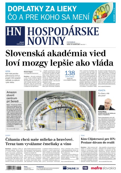 E-magazín Hospodárske noviny 15.11.2017 - MAFRA Slovakia, a.s.