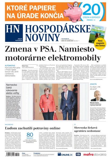 E-magazín Hospodárske noviny 21.11.2017 - MAFRA Slovakia, a.s.