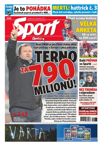 E-magazín Sport - 25.11.2017 - CZECH NEWS CENTER a. s.