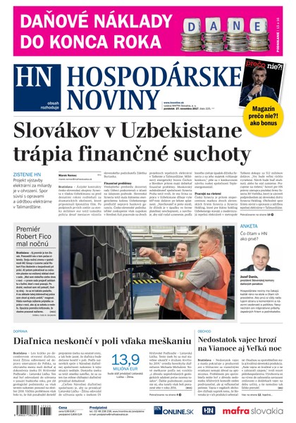 E-magazín Hospodárske noviny 27.11.2017 - MAFRA Slovakia, a.s.
