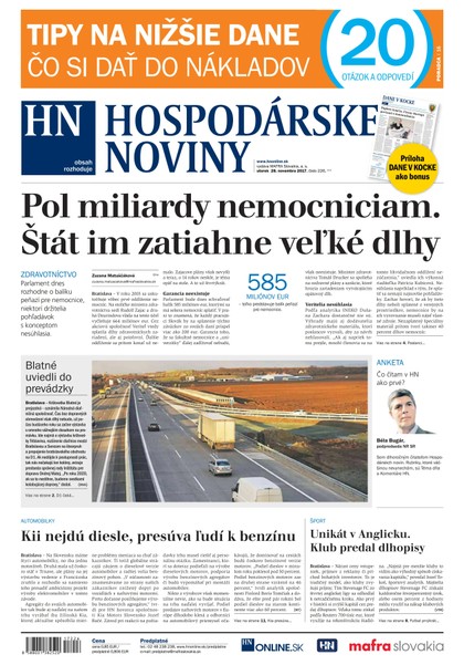 E-magazín Hospodárske noviny 28.11.2017 - MAFRA Slovakia, a.s.