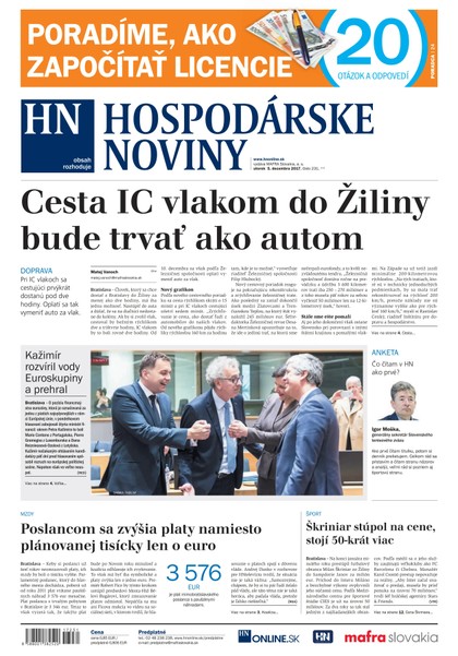 E-magazín Hospodárske noviny 05.12.2017 - MAFRA Slovakia, a.s.