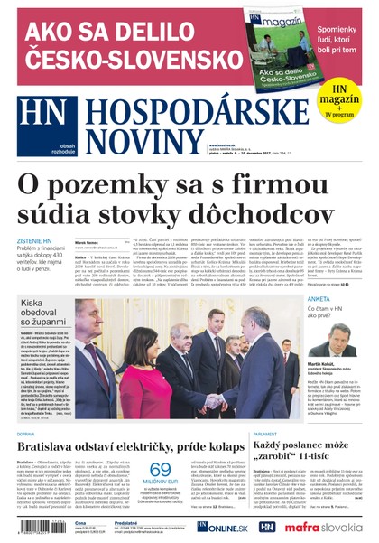E-magazín Hospodárske noviny 08.12.2017 - MAFRA Slovakia, a.s.