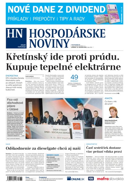 E-magazín Hospodárske noviny 11.12.2017 - MAFRA Slovakia, a.s.