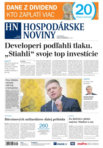 E-magazín Hospodárske noviny 12.12.2017 - MAFRA Slovakia, a.s.