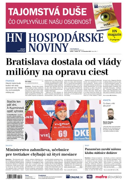 E-magazín Hospodárske noviny 15.12.2017 - MAFRA Slovakia, a.s.