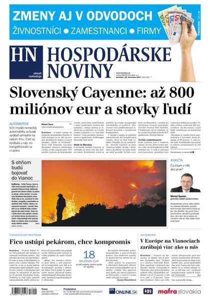 E-magazín Hospodárske noviny 18.12.2017 - MAFRA Slovakia, a.s.