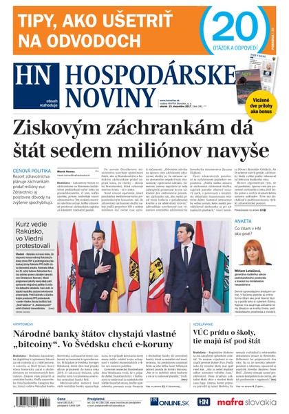 E-magazín Hospodárske noviny 19.12.2017 - MAFRA Slovakia, a.s.