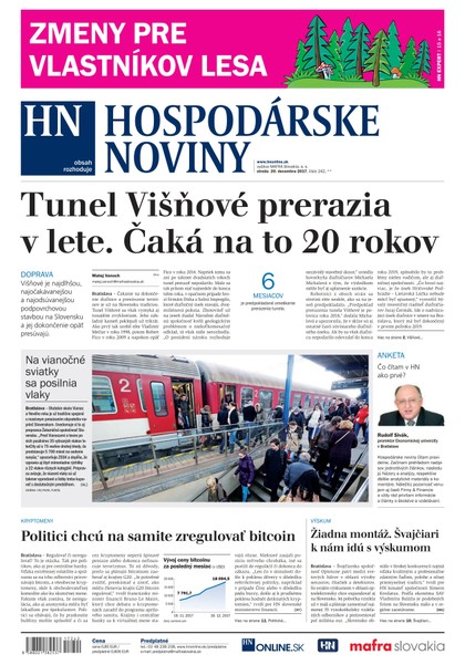 E-magazín Hospodárske noviny 20.12.2017 - MAFRA Slovakia, a.s.