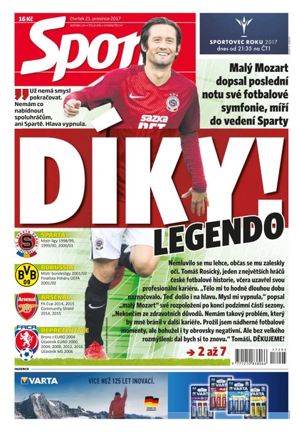 E-magazín Sport - 21.12.2017 - CZECH NEWS CENTER a. s.