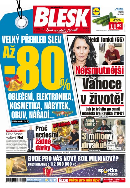 E-magazín Blesk - 27.12.2017 - CZECH NEWS CENTER a. s.