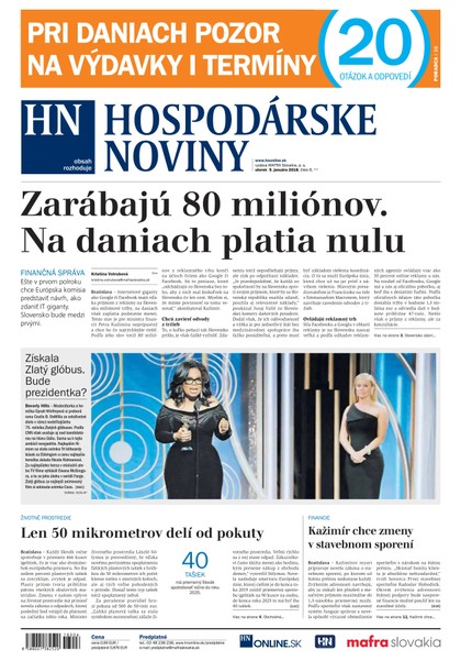 E-magazín Hospodárske noviny 09.01.2018 - MAFRA Slovakia, a.s.