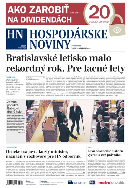 E-magazín Hospodárske noviny 11.01.2018 - MAFRA Slovakia, a.s.