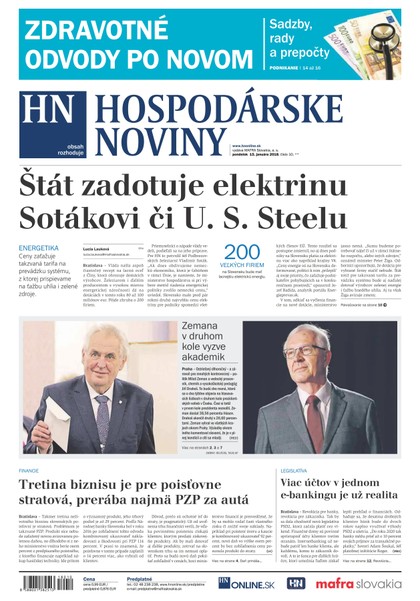 E-magazín Hospodárske noviny 15.01.2018 - MAFRA Slovakia, a.s.